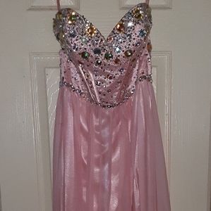 Maggie Sottero Floor length coral formal dress